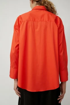No.6 Store Oversize Cotton Shirt in Coral