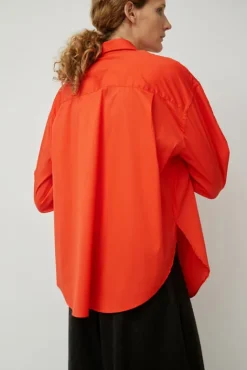 No.6 Store Oversize Cotton Shirt in Coral