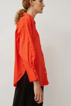 No.6 Store Oversize Cotton Shirt in Coral
