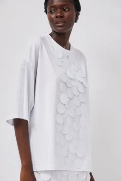 No.6 Store Oversized T-Shirt with Sequins in White