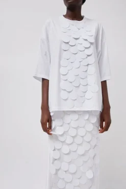 No.6 Store Oversized T-Shirt with Sequins in White