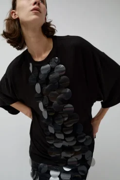 No.6 Store Oversized T-Shirt with Sequins in Black