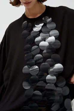 No.6 Store Oversized T-Shirt with Sequins in Black