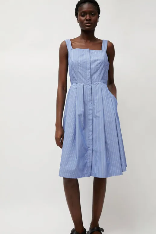 No.6 Store Party Dress in Wedgewood and White Stripe