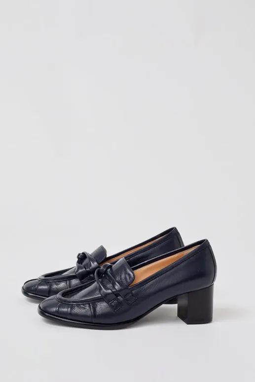 No.6 Store Philippe Heeled Loafer in Navy