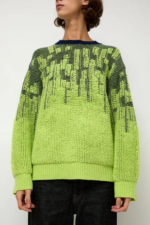 No.6 Store Pile Jacquard Sweater in Wasabi