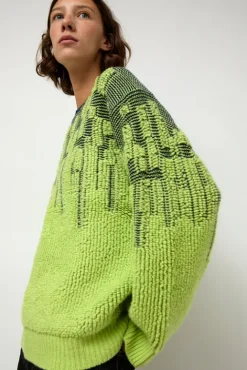 No.6 Store Pile Jacquard Sweater in Wasabi