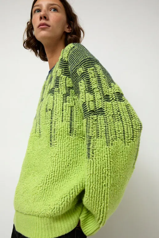 No.6 Store Pile Jacquard Sweater in Wasabi