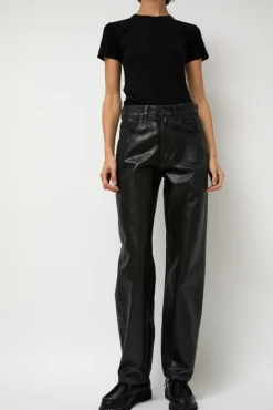 No.6 Store Pitched Baggy Jeans in Black Blue