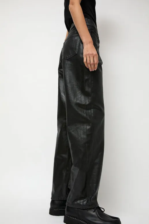 No.6 Store Pitched Baggy Jeans in Black Blue