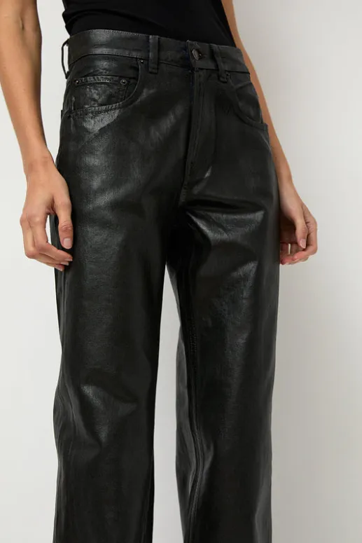 No.6 Store Pitched Baggy Jeans in Black Blue