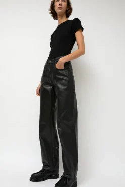 No.6 Store Pitched Baggy Jeans in Black Blue