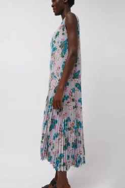 No.6 Store Pleated Asymmetric Sleeveless Dress in Floral
