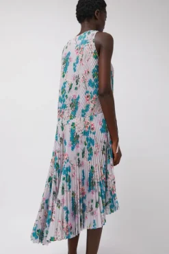 No.6 Store Pleated Asymmetric Sleeveless Dress in Floral