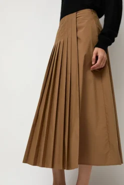No.6 Store Pleated Wrap Skirt in Khaki