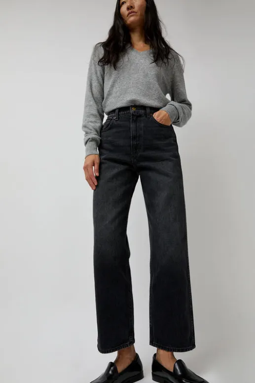 No.6 Store Plein High Rise Straight Jean in Stil Black