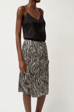 No.6 Store Printed Slip Skirt in Zebra Print