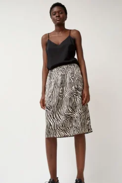No.6 Store Printed Slip Skirt in Zebra Print