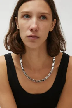 No.6 Store Rectangle Chain Link Necklace in Silver