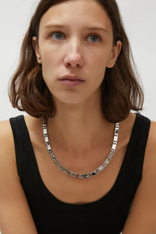 No.6 Store Rectangle Chain Link Necklace in Silver