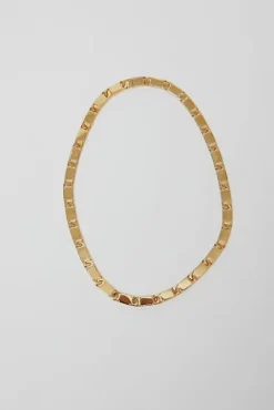 No.6 Store Rectangle Chain Link Necklace in Gold