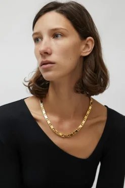 No.6 Store Rectangle Chain Link Necklace in Gold