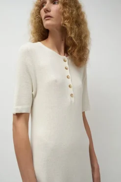 No.6 Store Rib Henley Dress in Bone