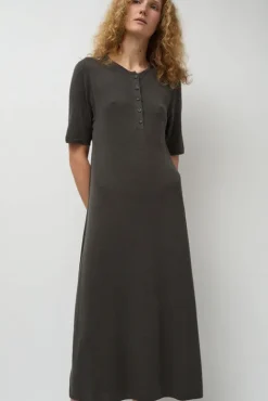 No.6 Store Rib Henley Dress in Coal