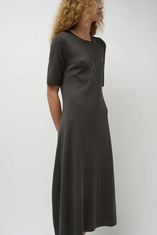 No.6 Store Rib Henley Dress in Coal