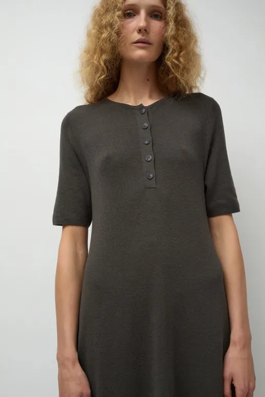 No.6 Store Rib Henley Dress in Coal