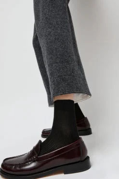 No.6 Store Ribbed Ankle Socks in Nero