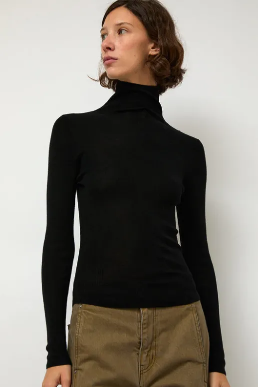 No.6 Store Ribbed High Neck in Black