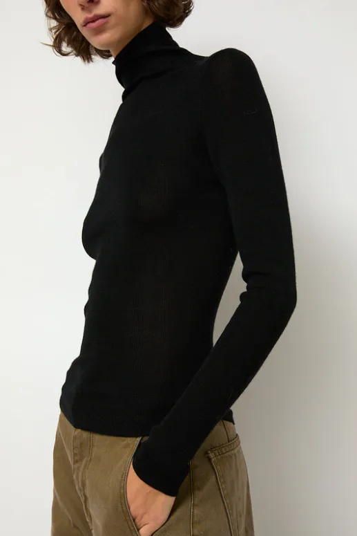 No.6 Store Ribbed High Neck in Black