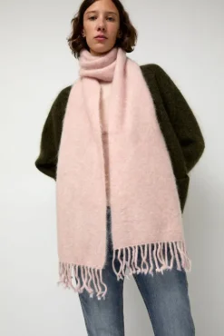 No.6 Store Ribbed Mohair Scarf in Blush