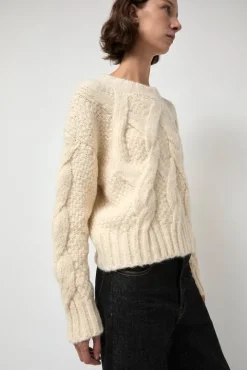 No.6 Store Rita Cable Sweater in Ivory