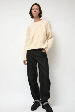 No.6 Store Rita Cable Sweater in Ivory
