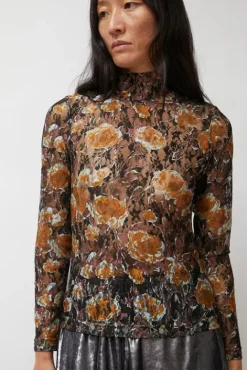 No.6 Store Rosa Turtleneck in Gold Roses
