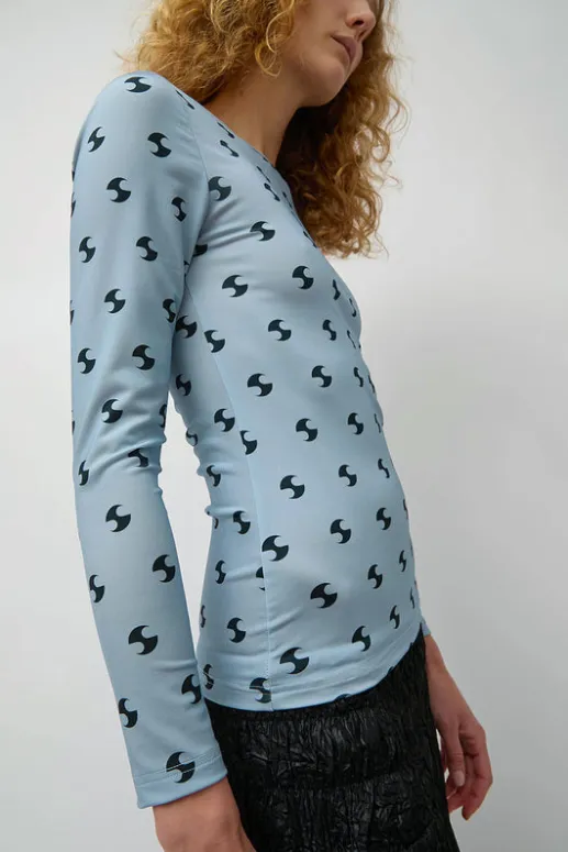 No.6 Store Sara Lycra Top in Blue and Black