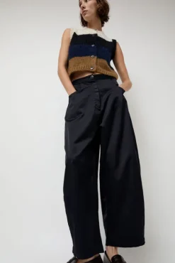 No.6 Store Satin Curved Pants in Night