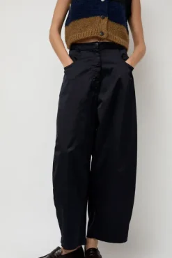 No.6 Store Satin Curved Pants in Night
