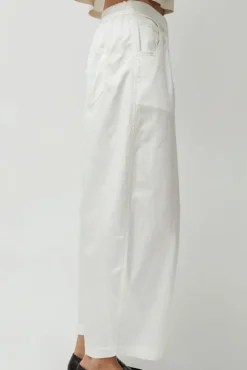 No.6 Store Satin Curved Pants in White