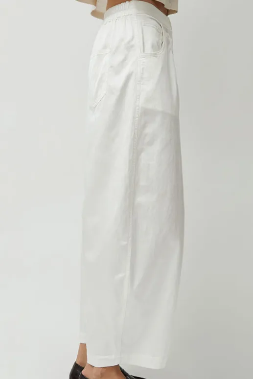 No.6 Store Satin Curved Pants in White