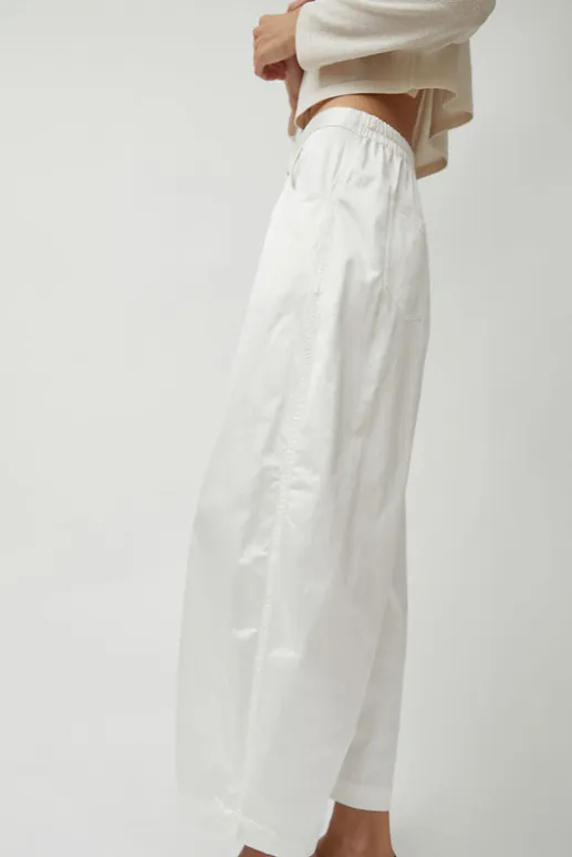 No.6 Store Satin Curved Pants in White