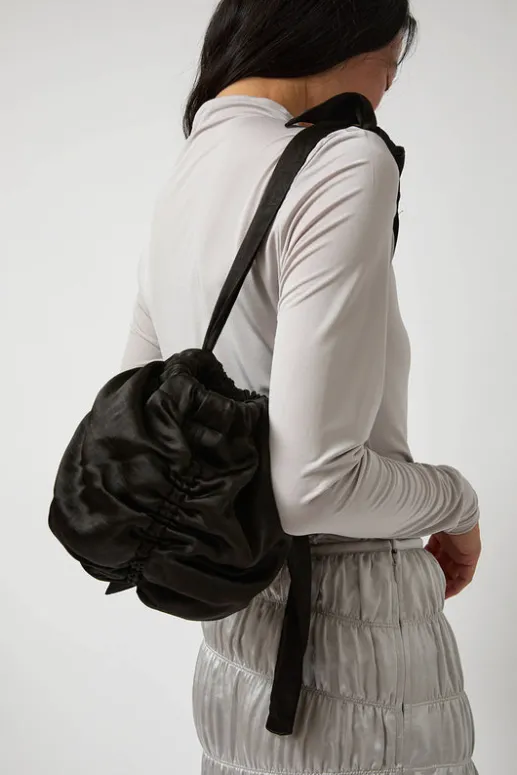 No.6 Store Satin Mini Ball Bag in Black