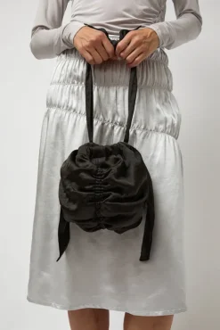 No.6 Store Satin Mini Ball Bag in Black