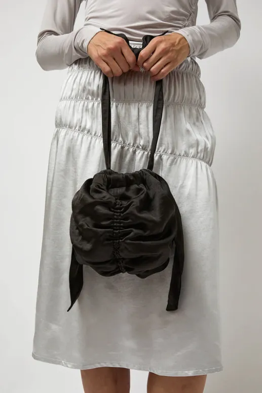 No.6 Store Satin Mini Ball Bag in Black