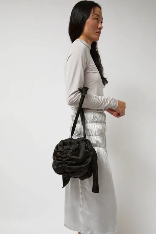 No.6 Store Satin Mini Ball Bag in Black