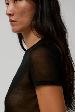 No.6 Store Sheer Baby Tee in Black