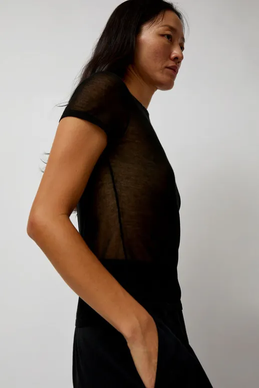 No.6 Store Sheer Baby Tee in Black
