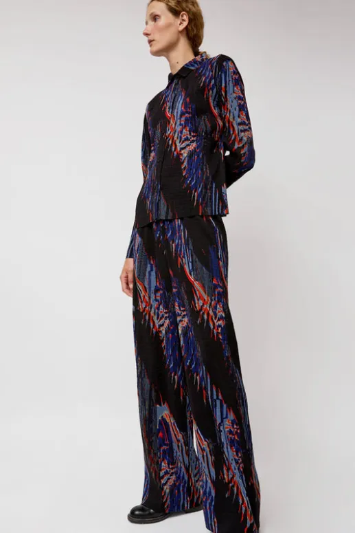 No.6 Store Silhouette Plisse Pant in Blue Shadow Wing